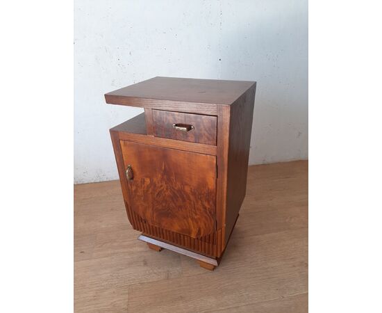 MOBILETTO COMODINO ART DECO IN NOCE ORIGINALE 1930 BUONO STATO DI CONSERVAZIONE