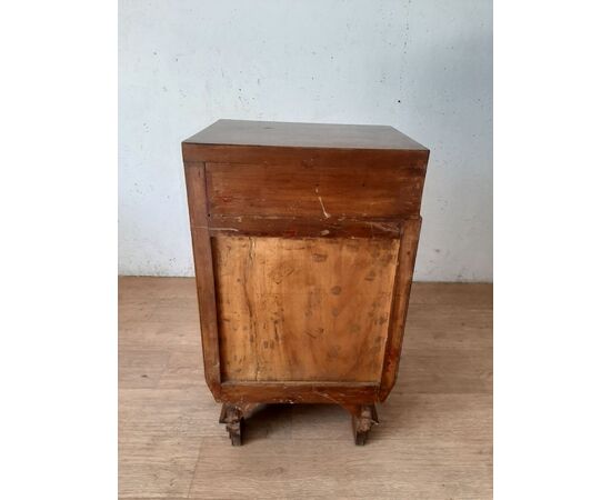 MOBILETTO COMODINO ART DECO IN NOCE ORIGINALE 1930 BUONO STATO DI CONSERVAZIONE