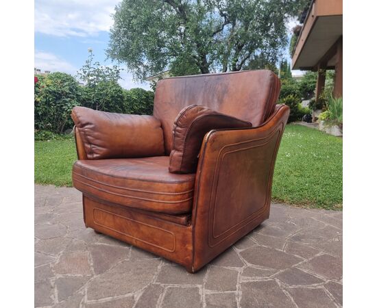 Poltrona in cuoio Roche Bobois per Hermès anni 70/80 Vintage 