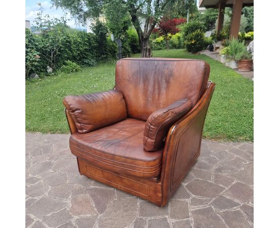 Poltrona in cuoio Roche Bobois per Hermès anni 70/80 Vintage 