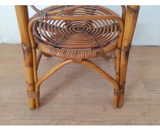 SEDIA IN BAMBOO CON SCHIENALE ALTO STILE BONACINA ANNI 60