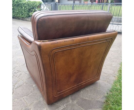 Poltrona in cuoio Roche Bobois per Hermès anni 70/80 Vintage 