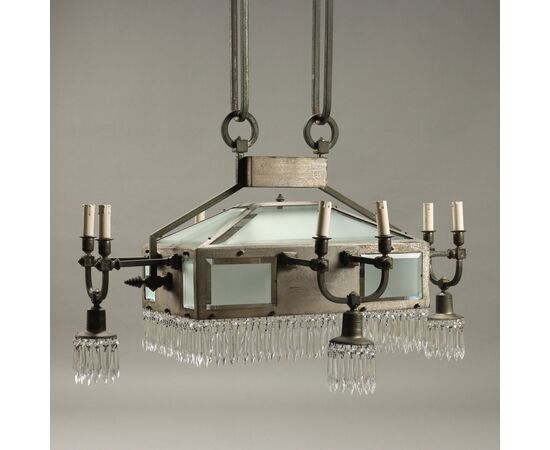Lampadario Liberty Italia Inizio XX Secolo