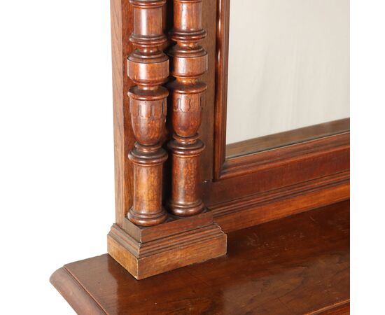 Neorenaissance-Style Fireplace with Overmantel Mirror