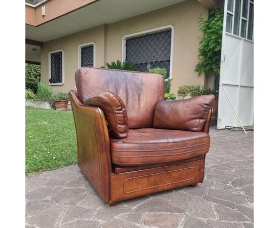 Poltrona in cuoio Roche Bobois per Hermès anni 70/80 Vintage 