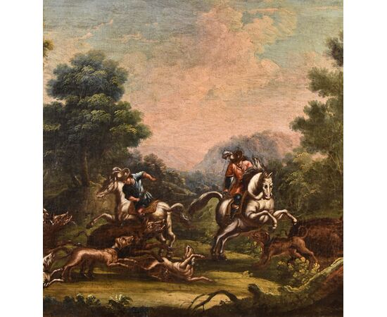 Christian Reder (Leipzig 1656 - Rome 1729) Landscape with boar hunt