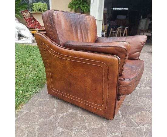 Poltrona in cuoio Roche Bobois per Hermès anni 70/80 Vintage 