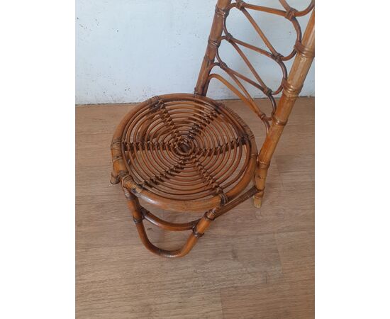 SEDIA IN BAMBOO CON SCHIENALE ALTO STILE BONACINA ANNI 60