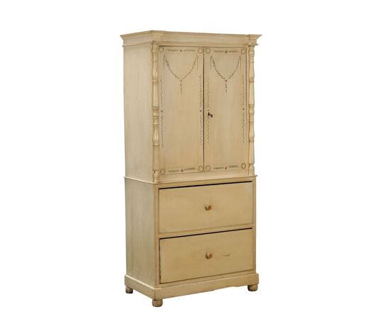 Credenzino in Legno Laccato e Dipinto Italia XX Secolo