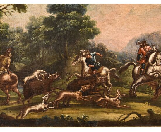 Christian Reder (Leipzig 1656 - Rome 1729) Landscape with boar hunt