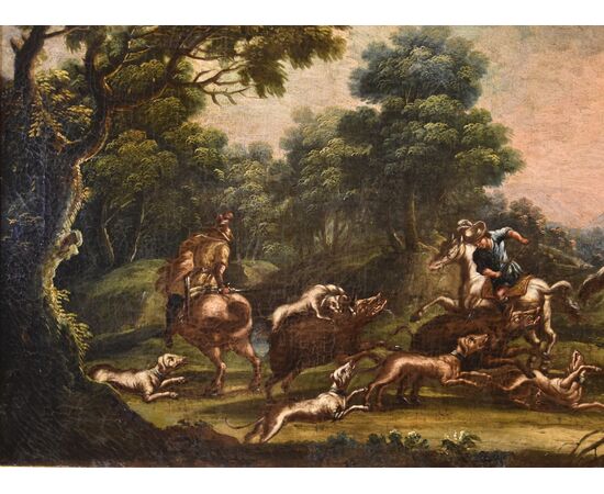 Christian Reder (Leipzig 1656 - Rome 1729) Landscape with boar hunt