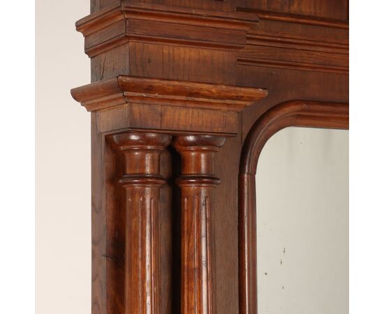 Neorenaissance-Style Fireplace with Overmantel Mirror