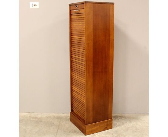 Antico classificatore archivio schedario serranda in rovere