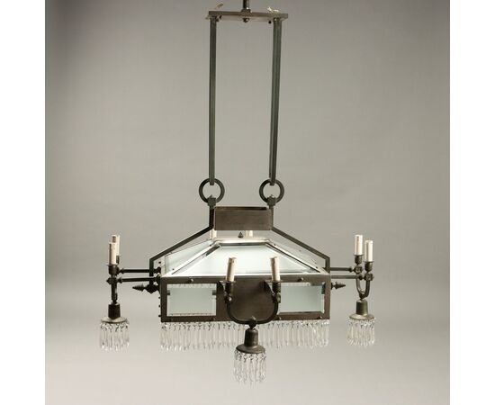 Lampadario Liberty Italia Inizio XX Secolo
