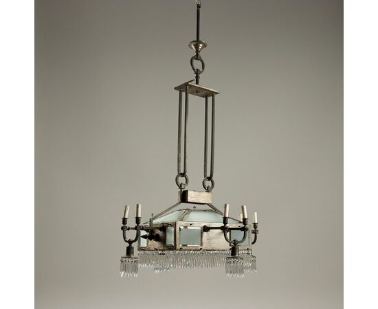 Lampadario Liberty Italia Inizio XX Secolo