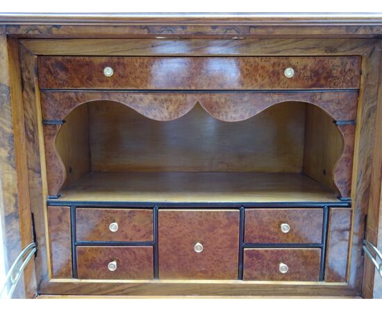 Secretaire Luigi Filippo in radica di noce 1850 Francese