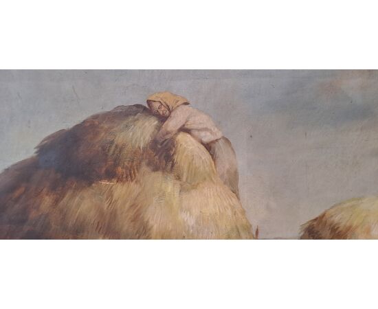 "BUOI AL LAVORO" - OLIO SU TELA - ANTONINO TRAVERSO (1900 - 1981)