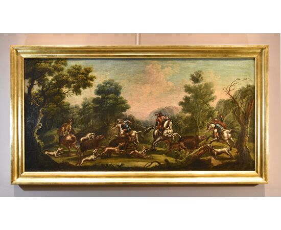 Christian Reder (Leipzig 1656 - Rome 1729) Landscape with boar hunt