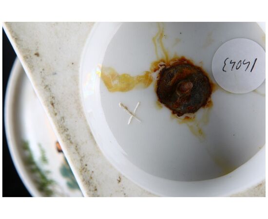 Coppia di vasi a cratere in porcellana francese decorata