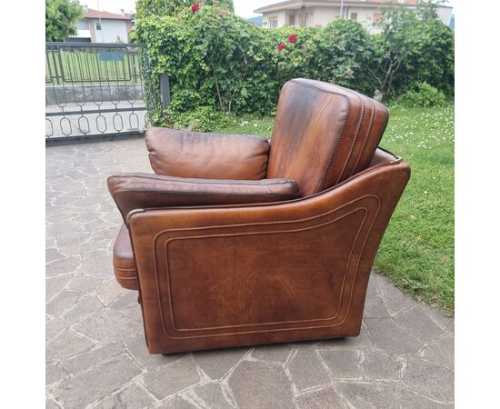 Poltrona in cuoio Roche Bobois per Hermès anni 70/80 Vintage 