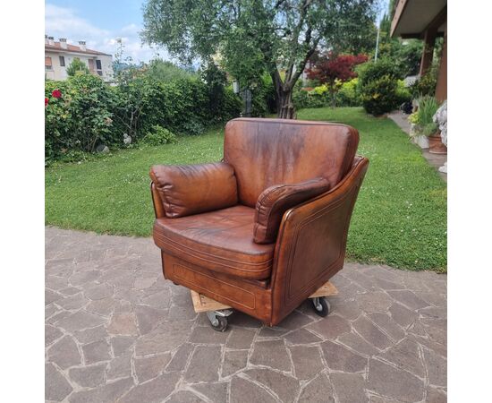 Poltrona in cuoio Roche Bobois per Hermès anni 70/80 Vintage 