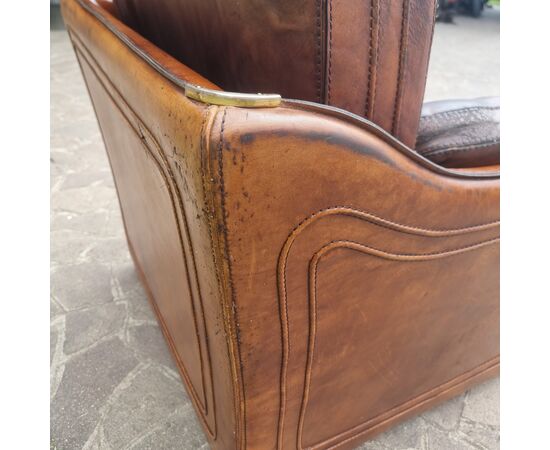 Poltrona in cuoio Roche Bobois per Hermès anni 70/80 Vintage 