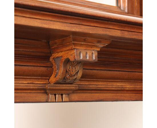 Neorenaissance-Style Fireplace with Overmantel Mirror