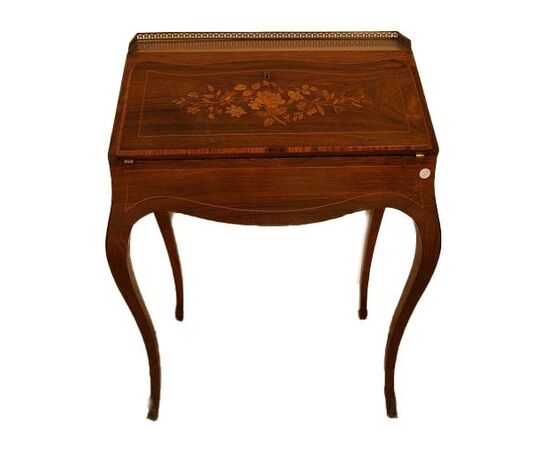 Antique French drop-front desk from the 1800s, Louis XV style