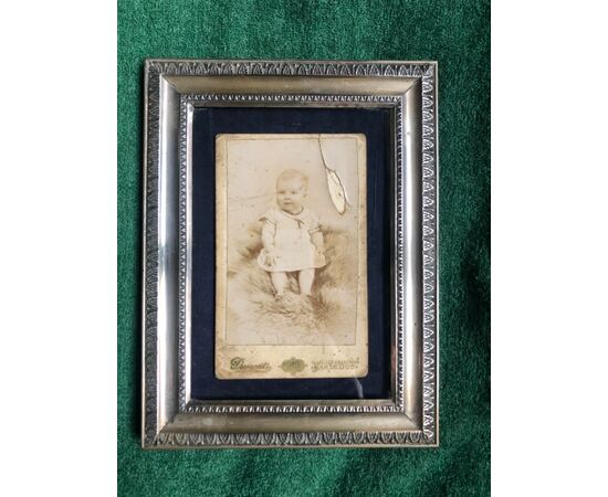 Silver picture frame with geometric motifs Italy     