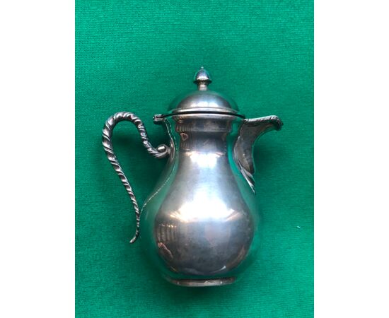 Silver &#39;egoiste&#39; coffee pot with tourchon handle Italy.     