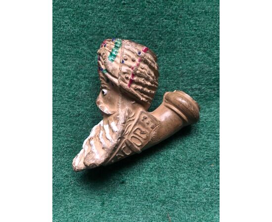 Terracotta pipe with bearded male figure Gambier manufacture, Jacob model Paris.     