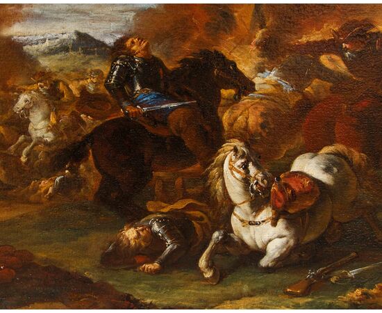 Workshop of Francesco Monti, known as il Brescianino (Brescia, 1646 – Piacenza, 1703), Pair of battle scenes