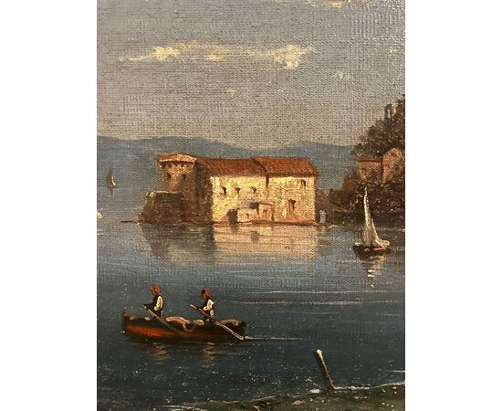 Dipinto di veduta costiera 