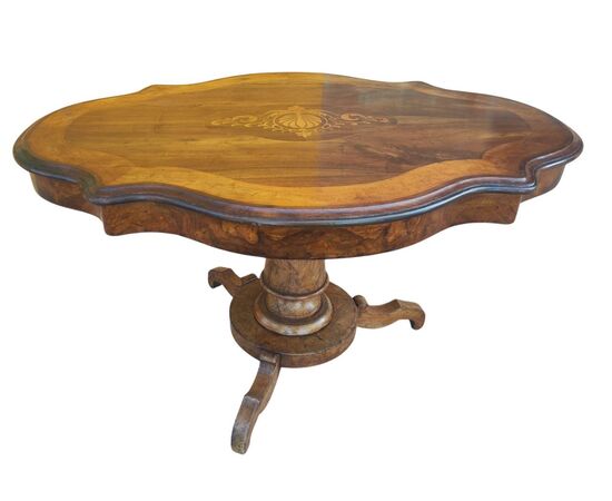 Unique inlaid Emiliano "Priest's Hat" Table