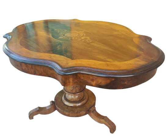 Unique inlaid Emiliano "Priest's Hat" Table
