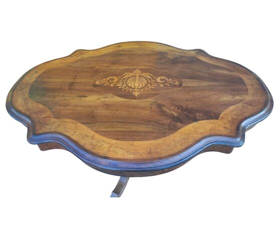 Unique inlaid Emiliano "Priest's Hat" Table
