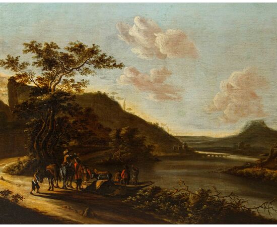 17th century, Landscape with figures