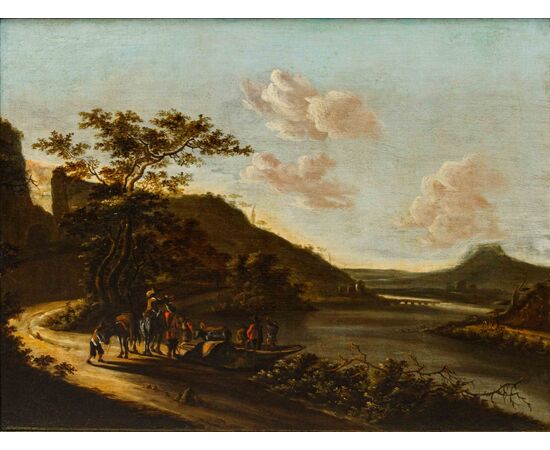 17th century, Landscape with figures