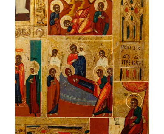 Russia, 19th century, Icon depicting the Twelve Great Feasts