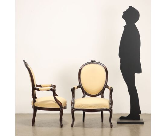 Pair of Baroque Style Armchairs, Italy, 20th Century
