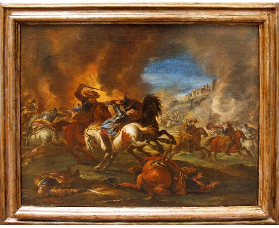 Workshop of Francesco Monti, known as il Brescianino (Brescia, 1646 – Piacenza, 1703), Pair of battle scenes