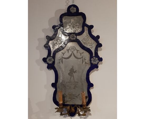 Rare mirror in glass paste     