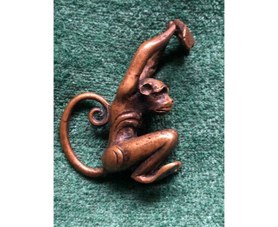 Small bronze statue depicting a monkey Austria.     