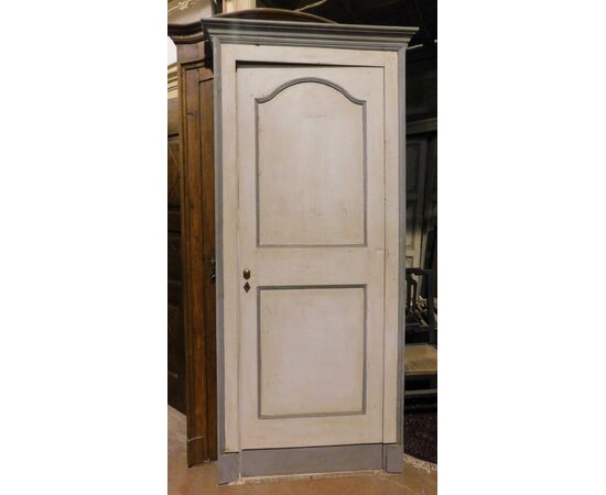 pts726 - coppia di porte in pioppo laccato, cm l 93,5 x h 221  