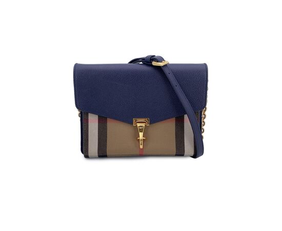 BURBERRY Borsa a Tracolla in Pelle Col. Blu Macken M