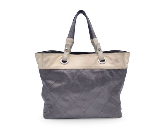 CHANEL Borsa Shopper in Tela Col. Grigio Paris-Biarritz M