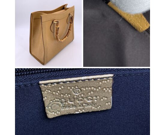 GUCCI Borsa Shopper in Pelle Col. Beige Diana Bamboo M