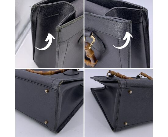 GUCCI Borsa Shopper Vintage in Pelle Col. Grigio Diana Bamboo M