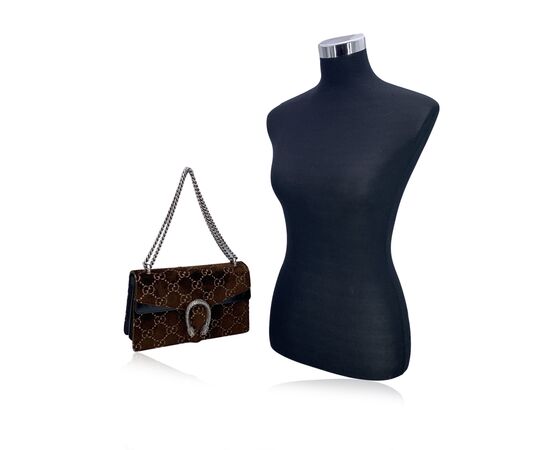 GUCCI Borsa a Tracolla in Velluto Col. Marrone Dionysus S