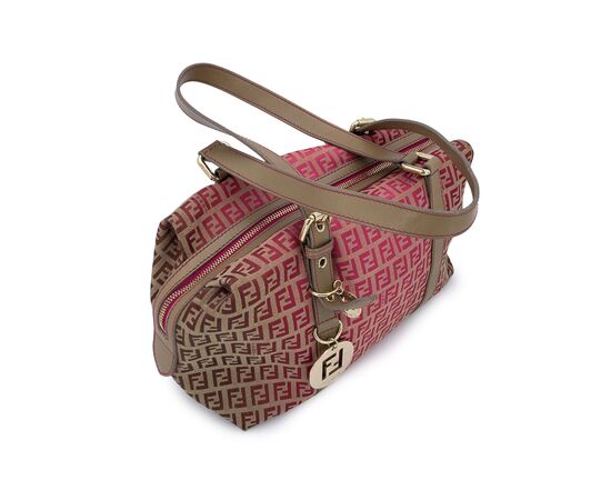 FENDI Borsa a Mano in Tela Col. Rosa FF M
